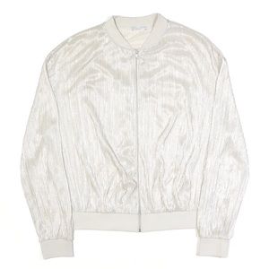 Zara silver / metallic light zip up jacket.
